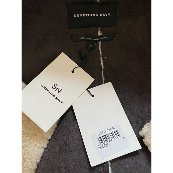 NWT | Something Navy | Long Faux Shearling Coat (Nordstrom Exclusive) - Picture 6 of 6